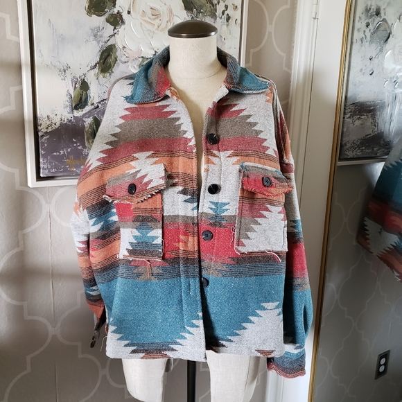 rust aztec jacket